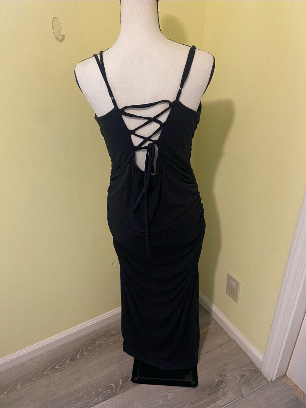 Anthropologie Black Maxi Slip Dress